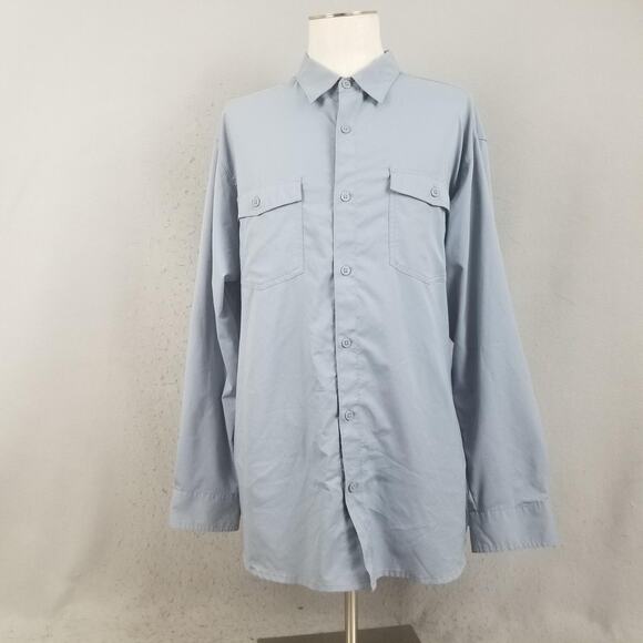 Columbia Shirt Mens 2XL Blue Omni-Shade Sun Protection Long Sleeve Button Front - Picture 1 of 13